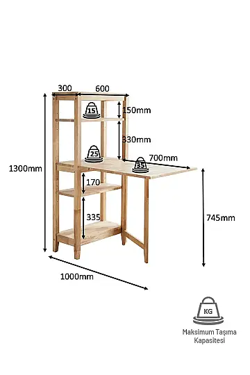 Veling Katlanır Masif Masa - 5