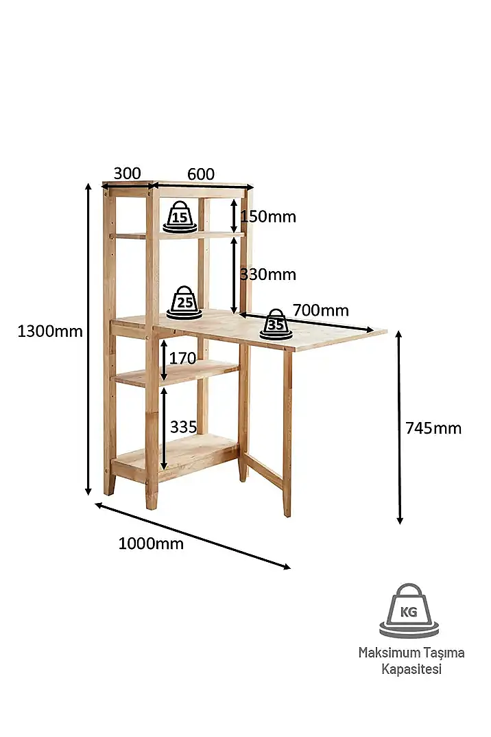 Veling Katlanır Masif Masa - 5