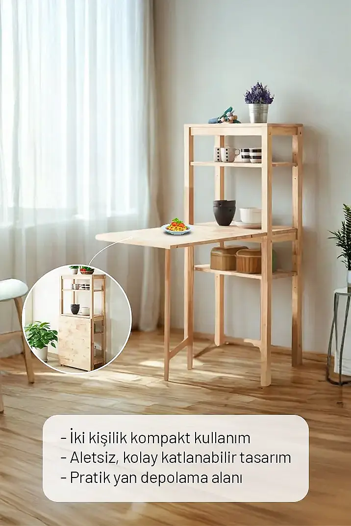 Veling Katlanır Masif Masa - 3